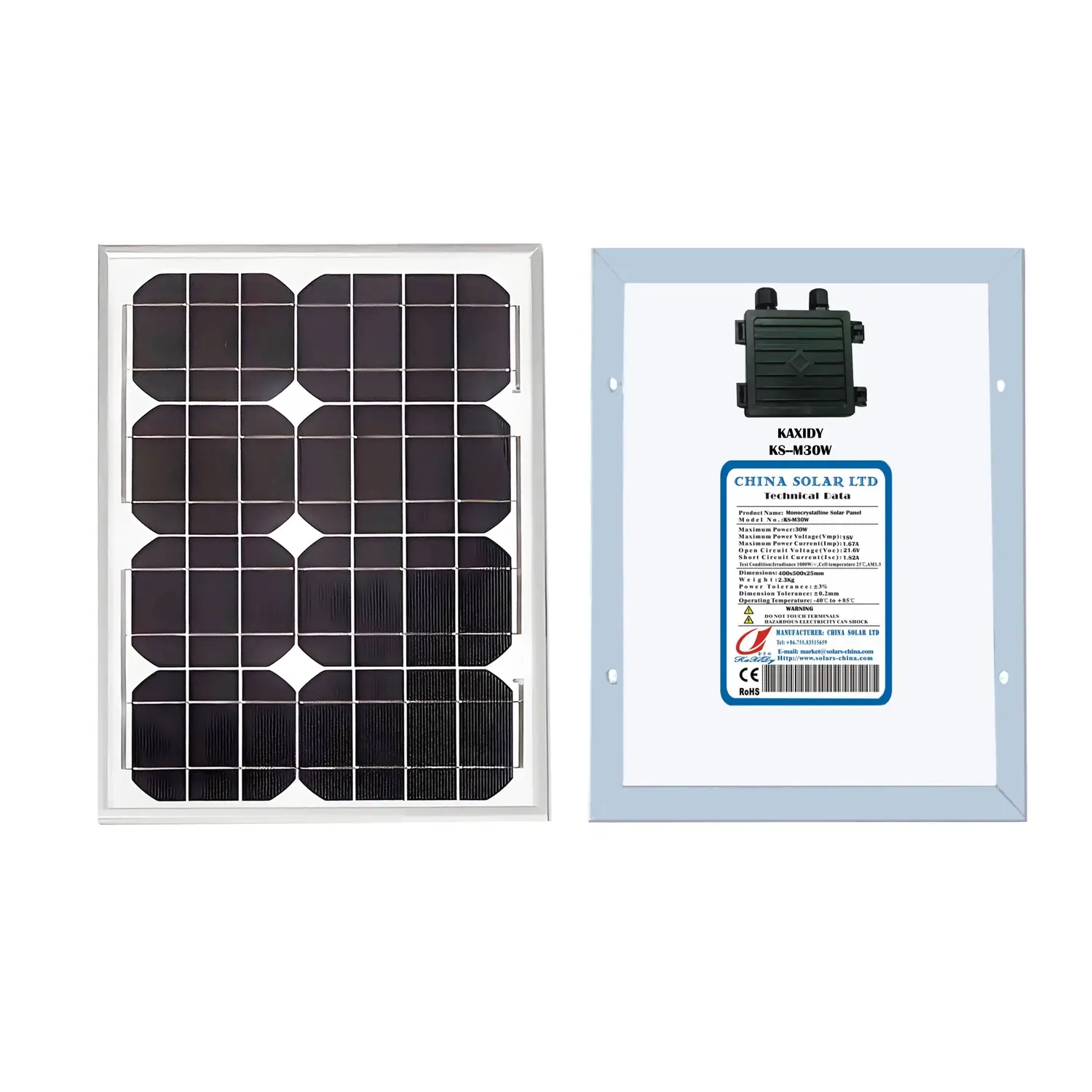 Monokristal Güneş Paneli 30W